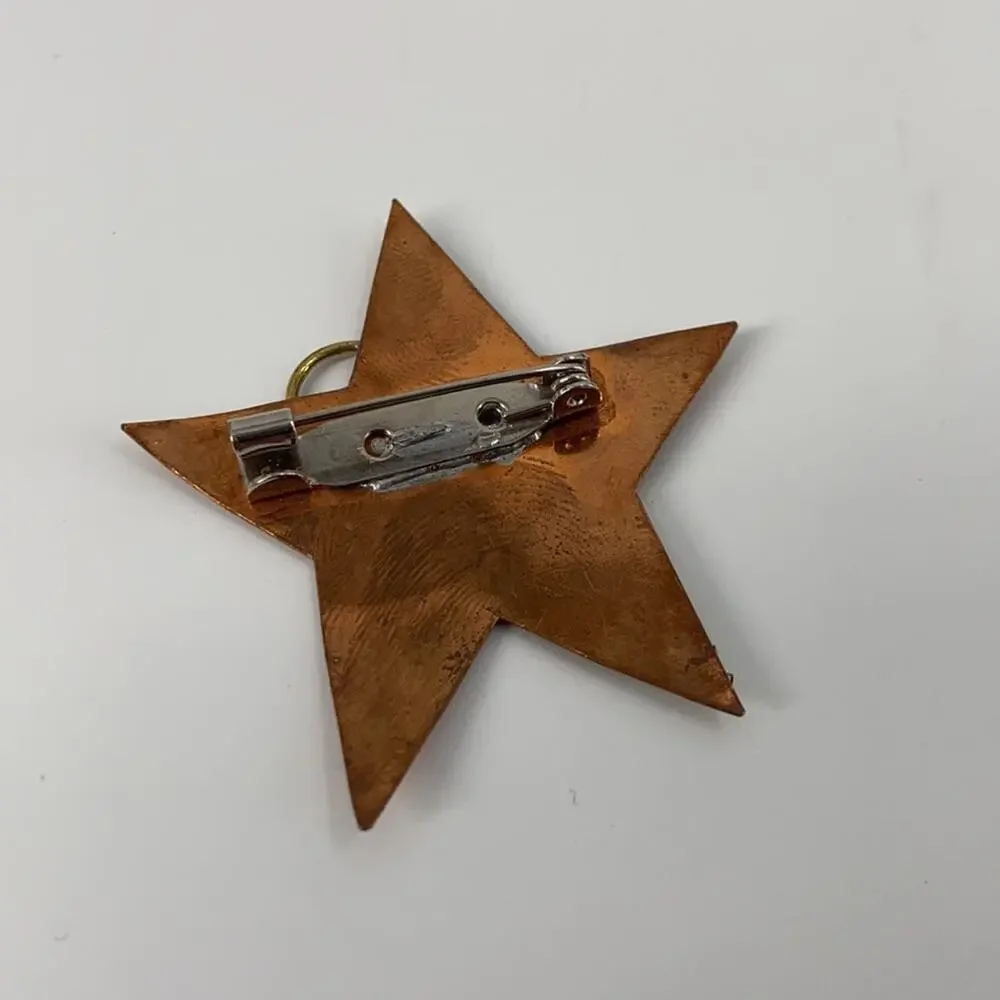 Vintage copper Metal star pin